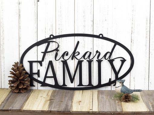 Custom Made Family Last Name Oval Metal Sign