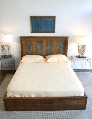 Custom Made Queen Platform Bed Made From Reclaimed New Orleans Homes And Victorian Ceiling Tin