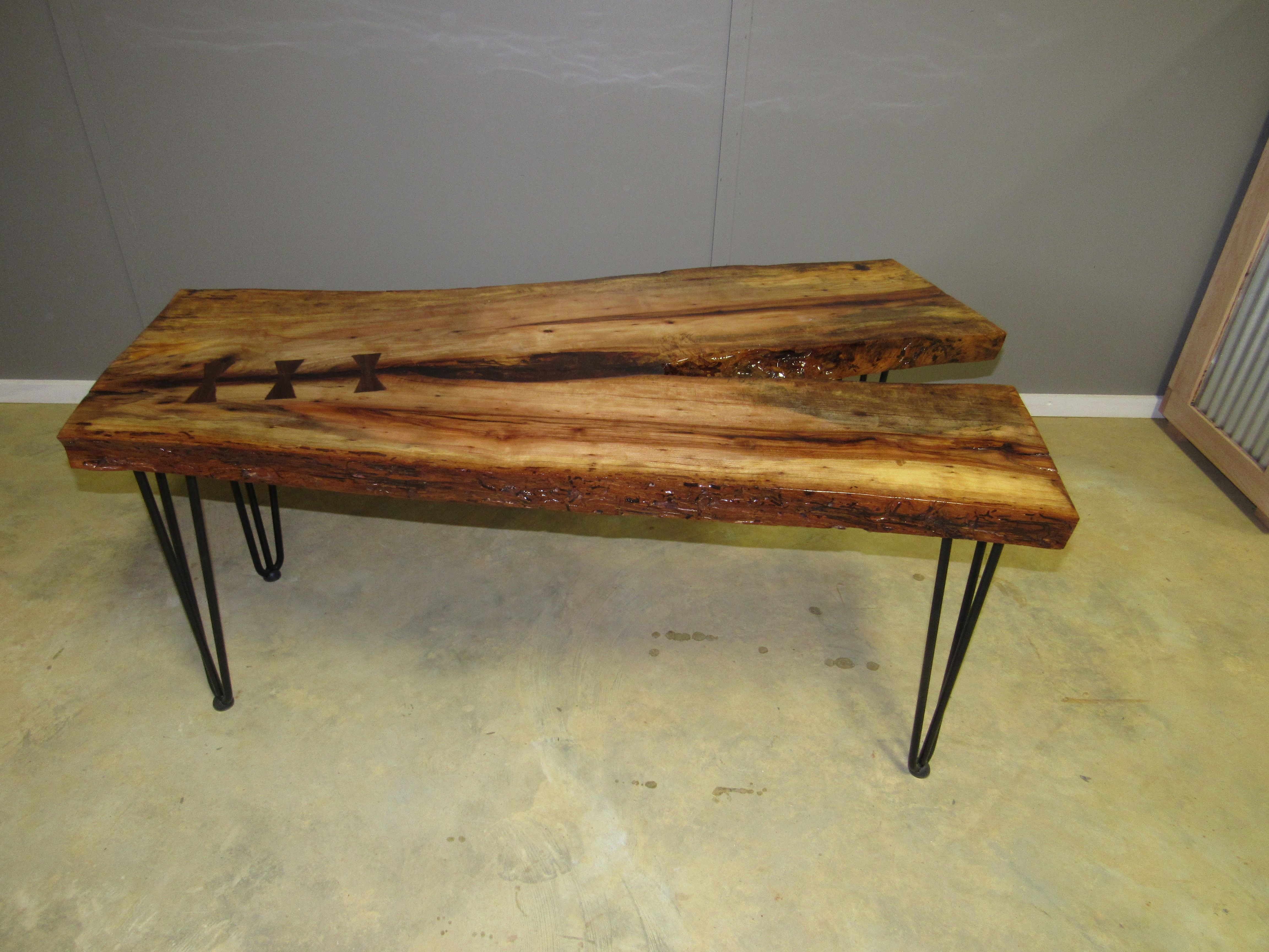 Buy A Hand Made Live Edge Pecan Slab Coffee Table Made To Order
