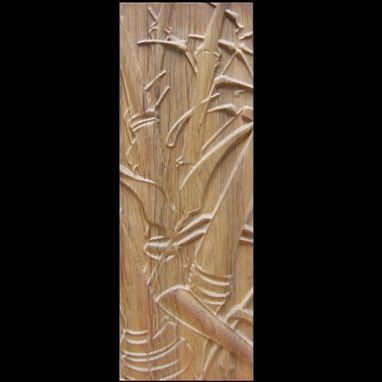 Custom Made Bamboo Motif Carved In Teak Wood