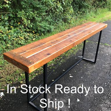 Custom Made Reclaimed Wood And Welded Steel Console Table