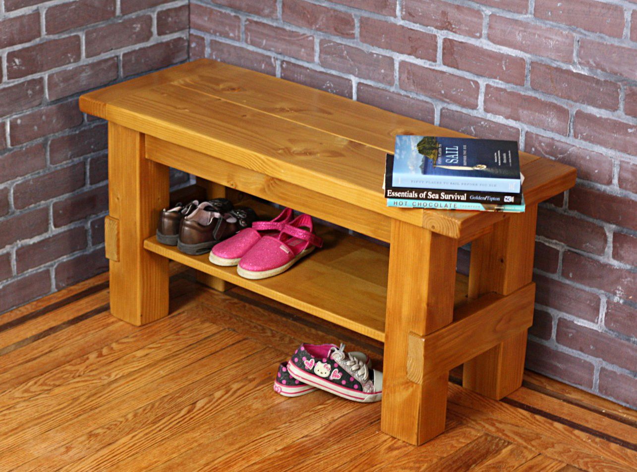 Buy Custom Made Solid Wood Storage Bench, made to order from Blissopia