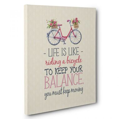 Custom Made Life Is Like Riding A Bicycle Canvas Wall Art