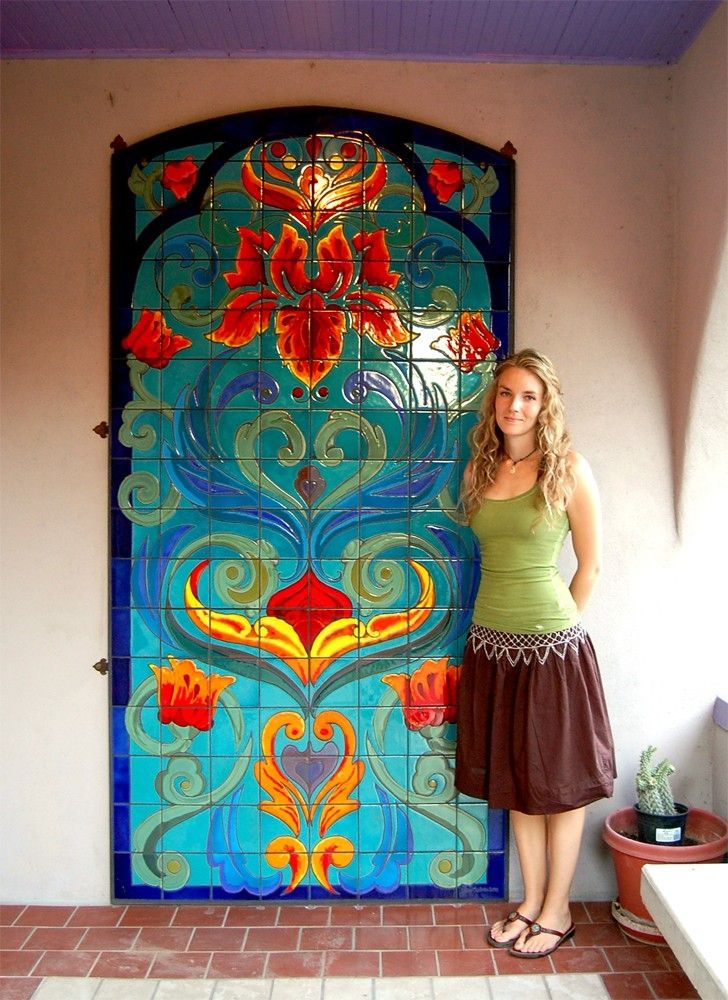 Hand Crafted Custom Glazed Tile Mural By Carly Quinn Designs Custom Made Hand Glazed Tile Mural