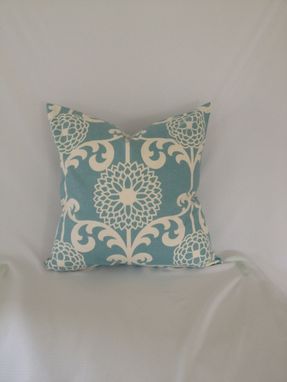 Custom Made Light Blue And White Floral Cotton Pillow Cover