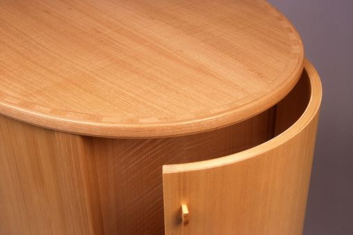 Custom Made Chestnut & Spruce Oval Jewelry Cabinet
