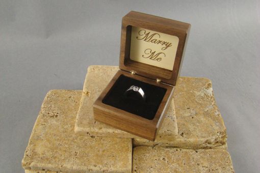 Custom Made Inlaid Fox Engagement Ring Box, With Free Engraving And Shipping. Rb-23