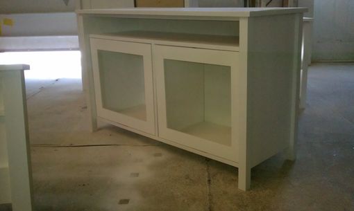 Custom Made White Bed Frame, Chifforobe, 2x End Tables, Entertainment Center