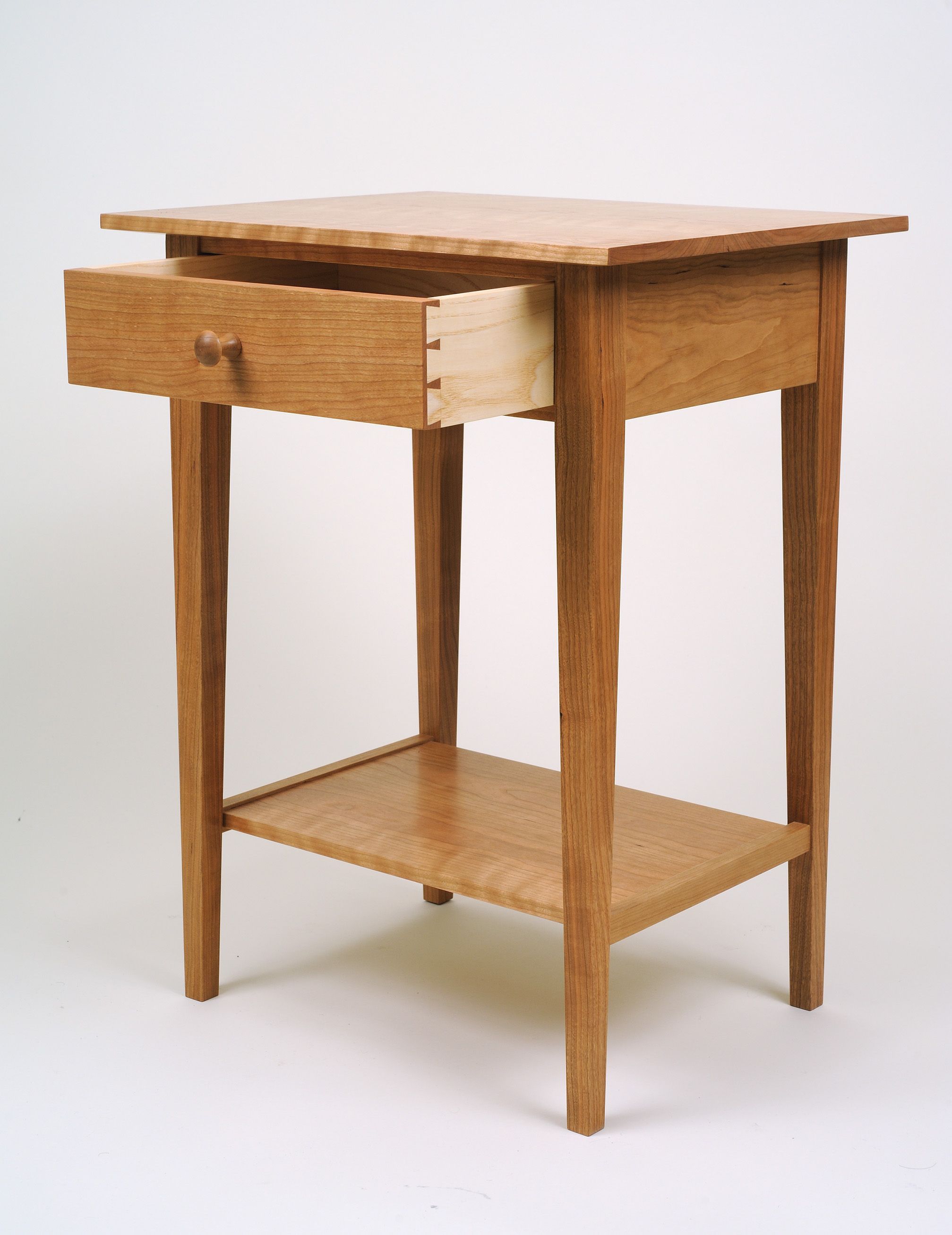 Hand Crafted Shaker Side Table With Shelf And Drawer by M. Jury ...