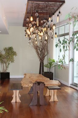 Custom Made Contemporary Slab Dining Table, Big Leaf Maple, Live Edge