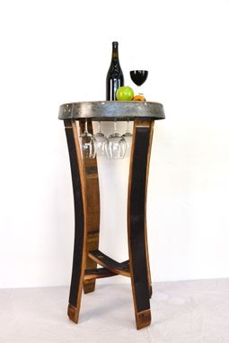Custom Made Wine Barrel Tasting Or Bistro Table - Serenoa - Made From Retired California Wine Barrels