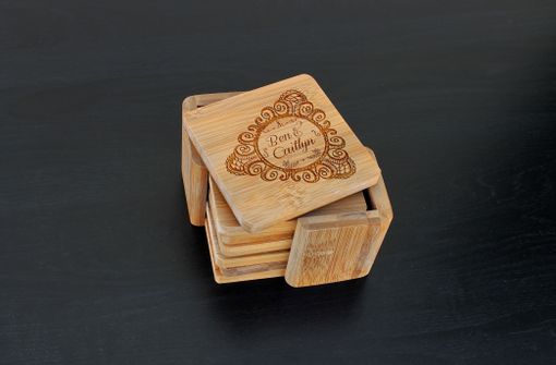 Custom Made Custom Bamboo Coasters, Custom Engraved Coasters --Cst-Bam-Ben Caitlyn
