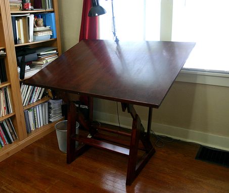 Custom Made Maple Or Cherry Drawing, Drafting Artist Table