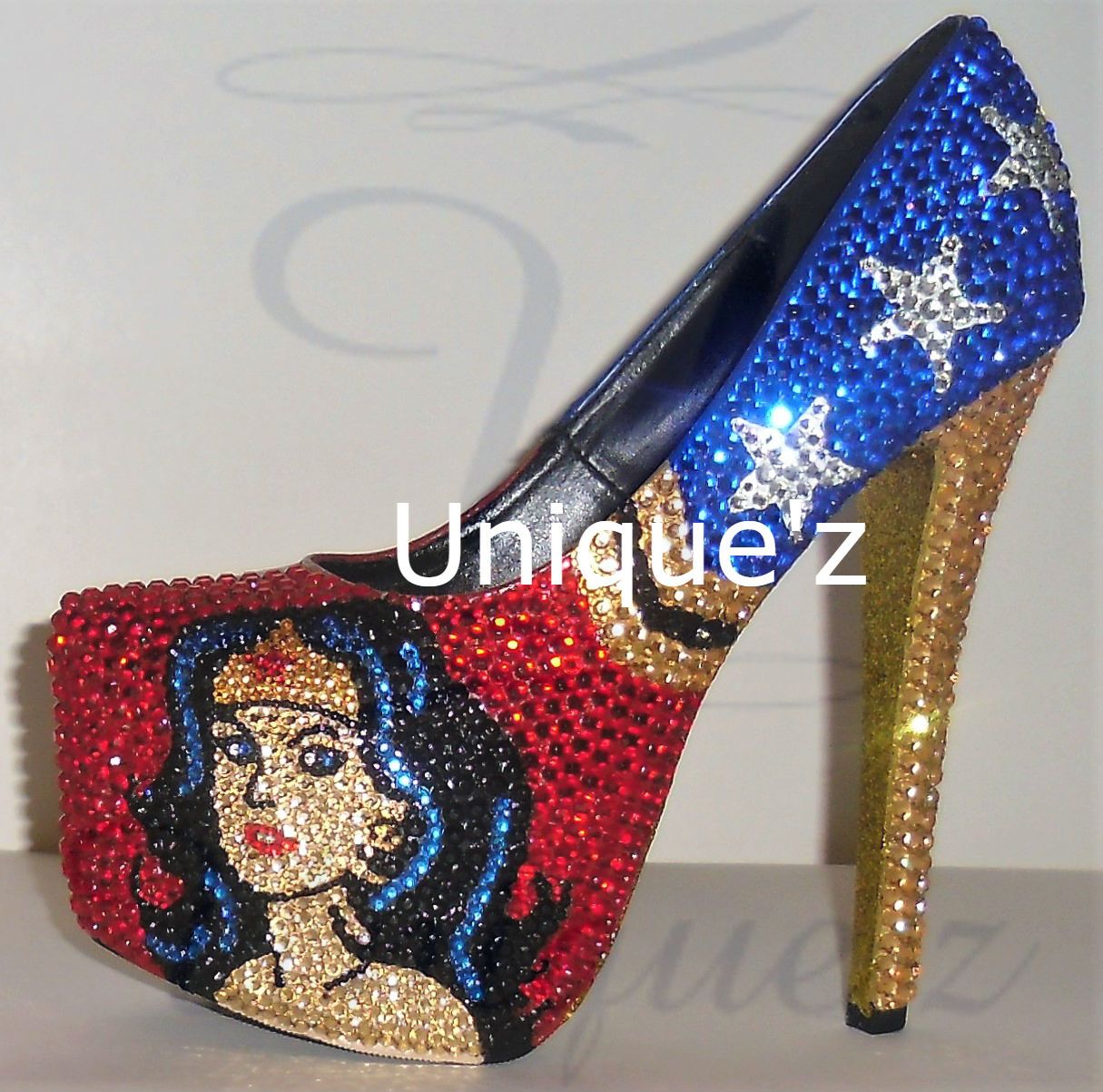 Buy Custom Wonder Woman Heels (Comic Book), made to order from Unique'z |  