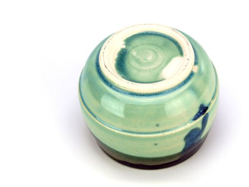 Custom Made Shades Of Teal Wheel Thrown Ceramic Pottery Tea Or Sake Cup By Gemfox Sra Usa