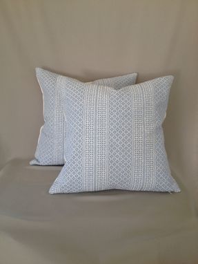Custom Made Blue And White Miguel Pattern Pillow Cover From Victoria Hagan Home Collection
