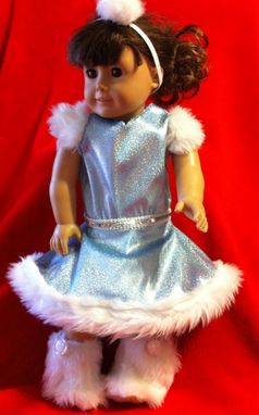 Custom Made American Doll Clothes Fit Most 18 Inch Dolls Body Suit Dress...Headband...Fur Boots