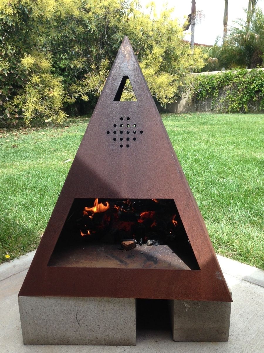 Buy Custom Outdoor Steel Chiminea-Fireplace, made to order from Dagan