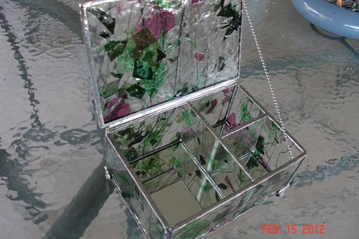 Custom Made Custom Made Stained Glass Jewelry Box With Dividers