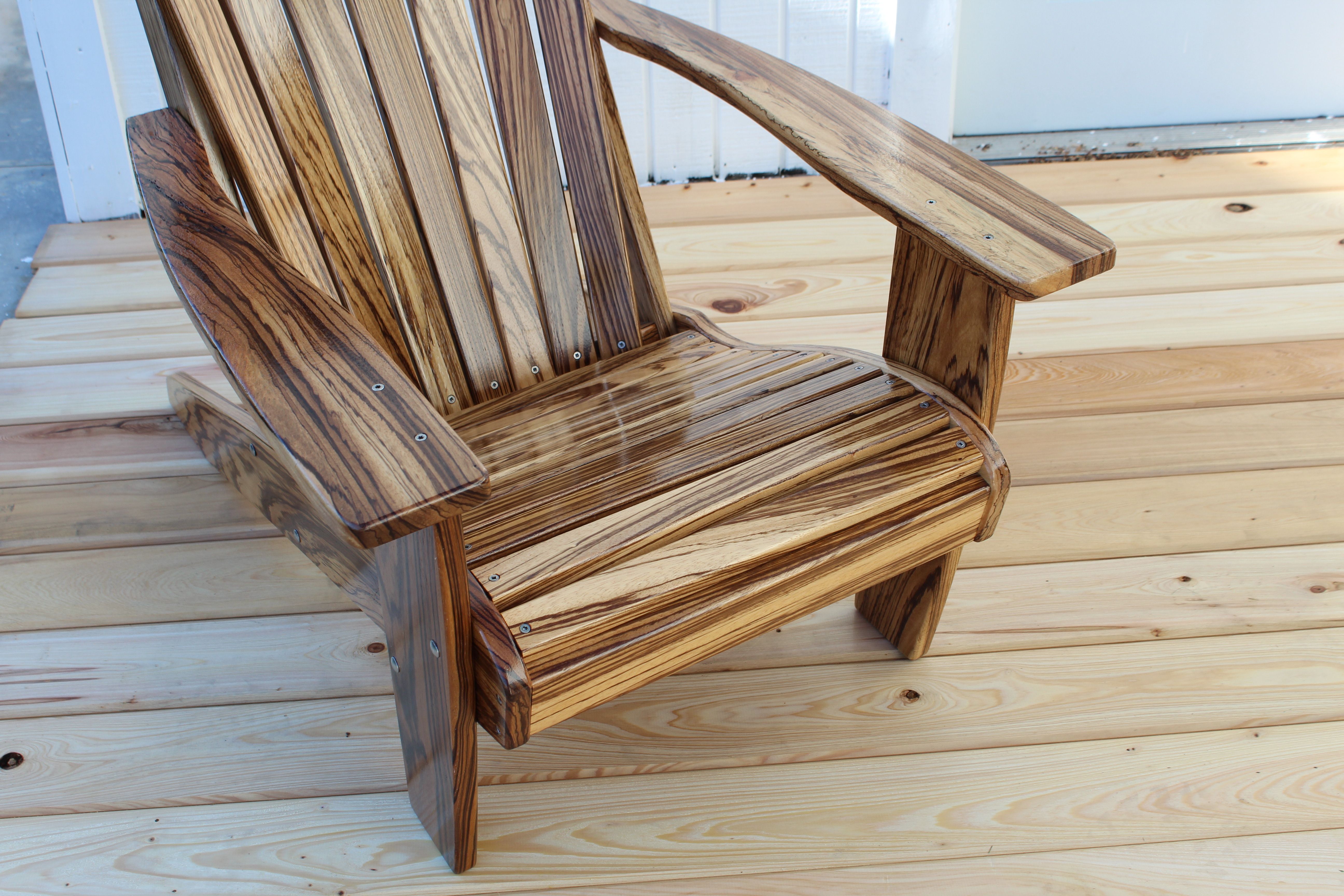 Buy Custom Zebrawood Adirondack Chair, made to order from Woodvisions