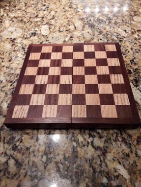Custom Made Walnut And Ash Travel Chess Board