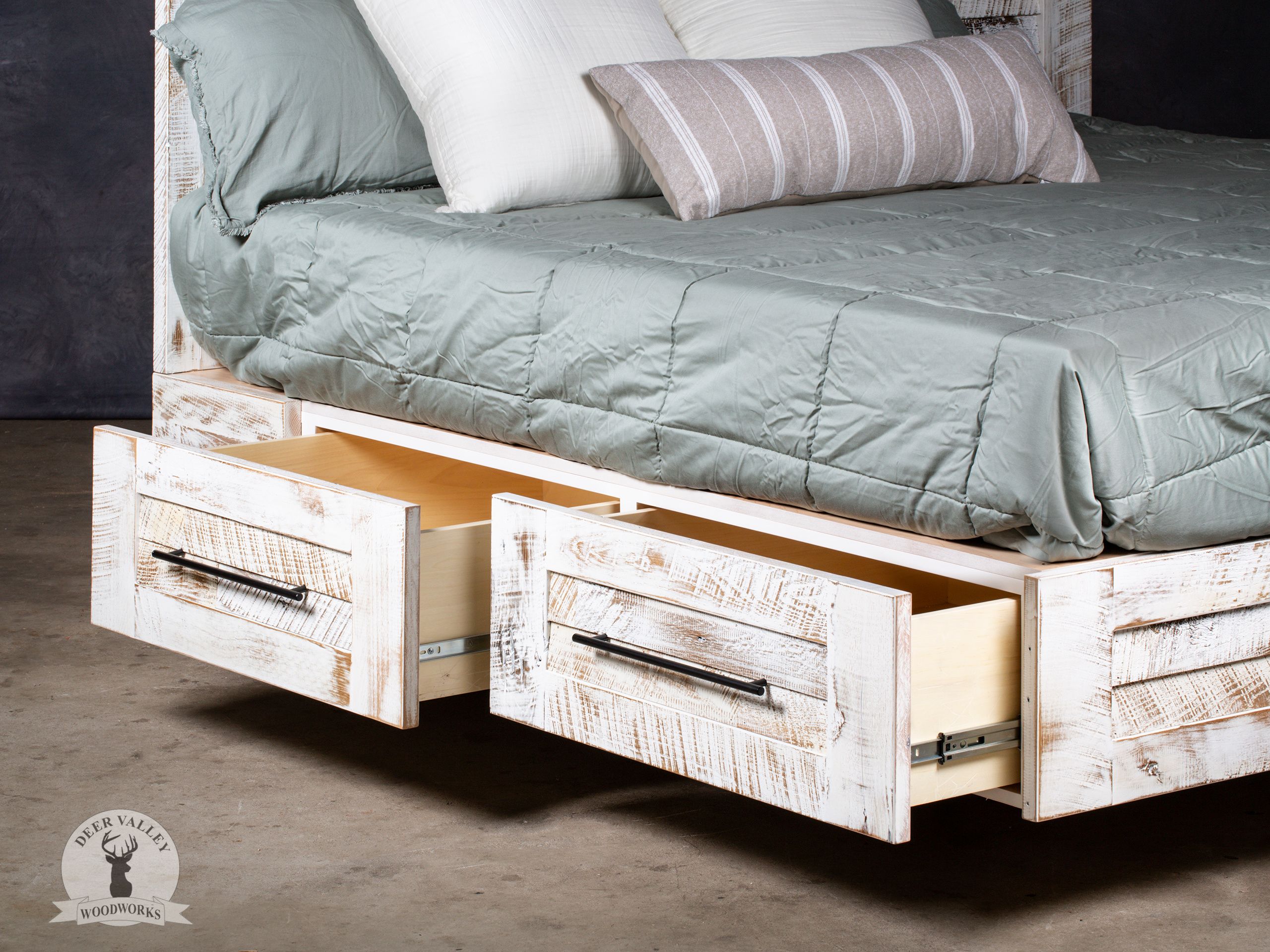 Buy Hand Made Reclaimed Rustic Barnwood Bed Set, Barnwood Platform Bed ...