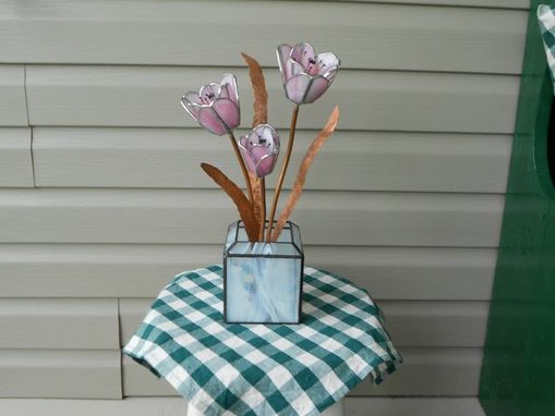 Custom Made Tulips In Soft Pink Stained Glass