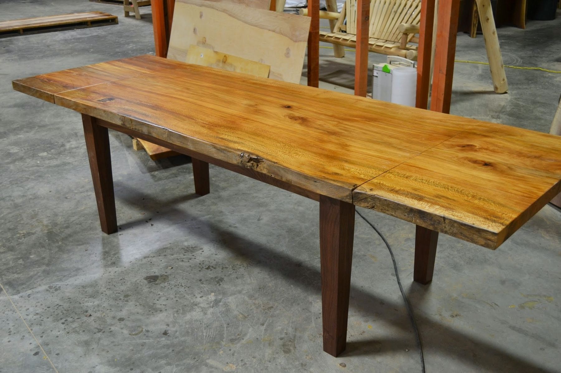 Hand Made Live Edge Slab Dining Table With Extensions by Corey Morgan 