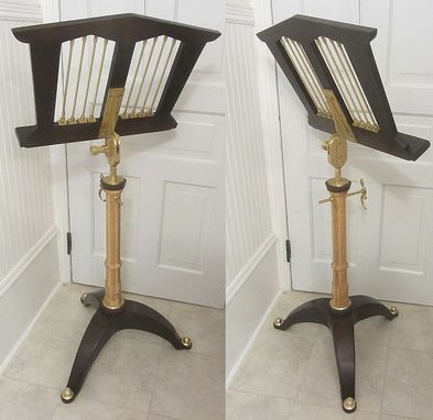 Custom Made Music Stand In Walnut,Ash And Brass