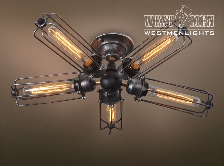 Buy A Hand Made Westmenlights Industrial Wrought Iron Ceiling Lamp