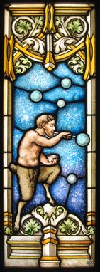 Custom Made Small Satyr Stained Glass Medallion