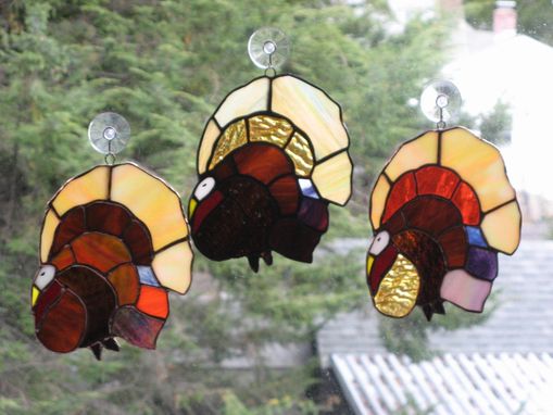 Custom Made Stained Glass Turkey Light Catcher