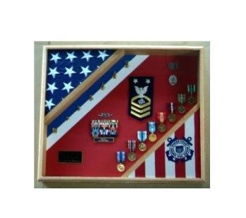 Custom Made United States Coast Guard Flag Display Case,Coast Guard Gift