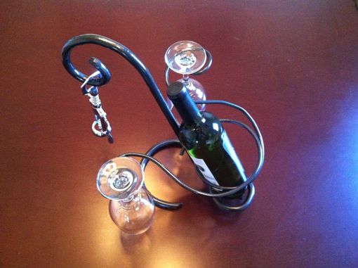 Custom Made Wine Bottle And Glass Holder