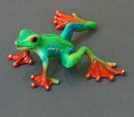 Custom Made Real Frog Color Bronze Frog Sculpture Metal Art Figurine Statue Limited Edition Signed Numbered