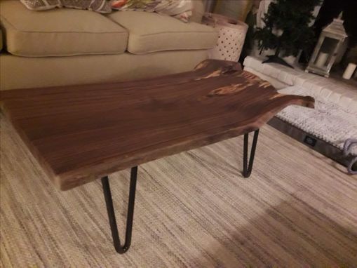 Custom Made Spalted Walnut Coffee Table With Hairpin Legs