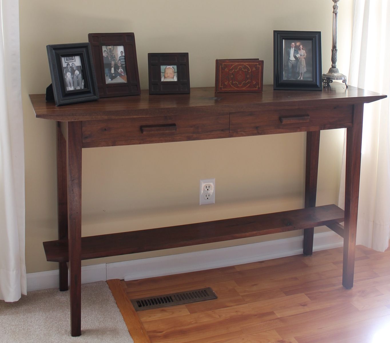 Handmade Walnut Hall Table by Chatsworth Furniture Co