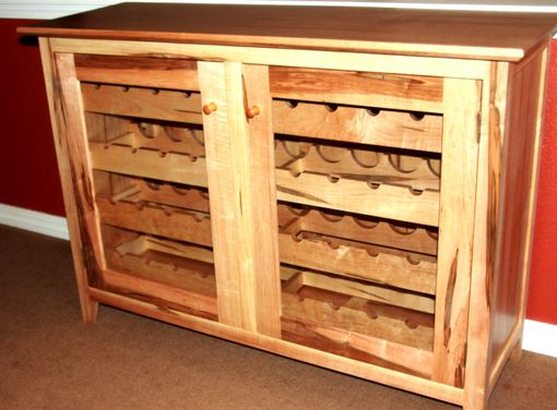 Custom Made 44 Bottle Maple Wine Cabinet