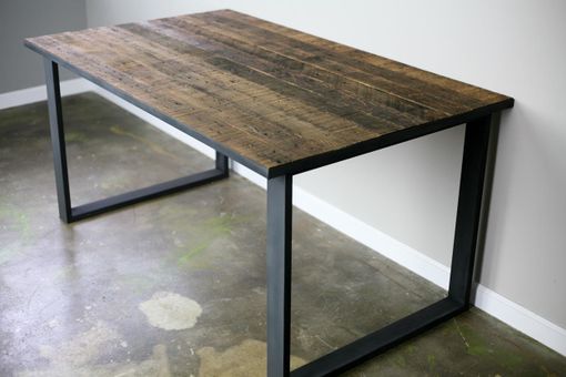 Custom Made Reclaimed Wood Dining Table/Desk. Distressed, Reclaimed Wood. Industrial, Rustic Farmhouse.