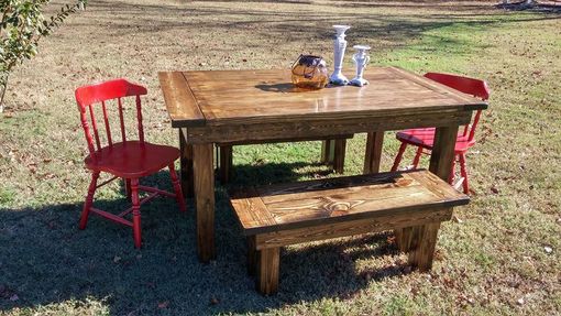 Custom Made Farmhouse Dining Table & Benches