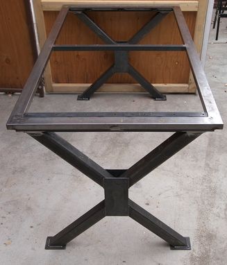 Custom Made Urban Industrial Farmhouse Table Base, Modern Metal Table