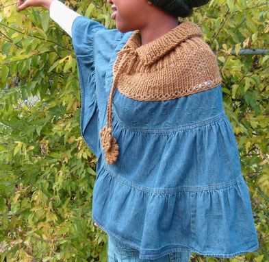 Custom Made The Old-Meets-New / Repurposed Denim Knit Poncho