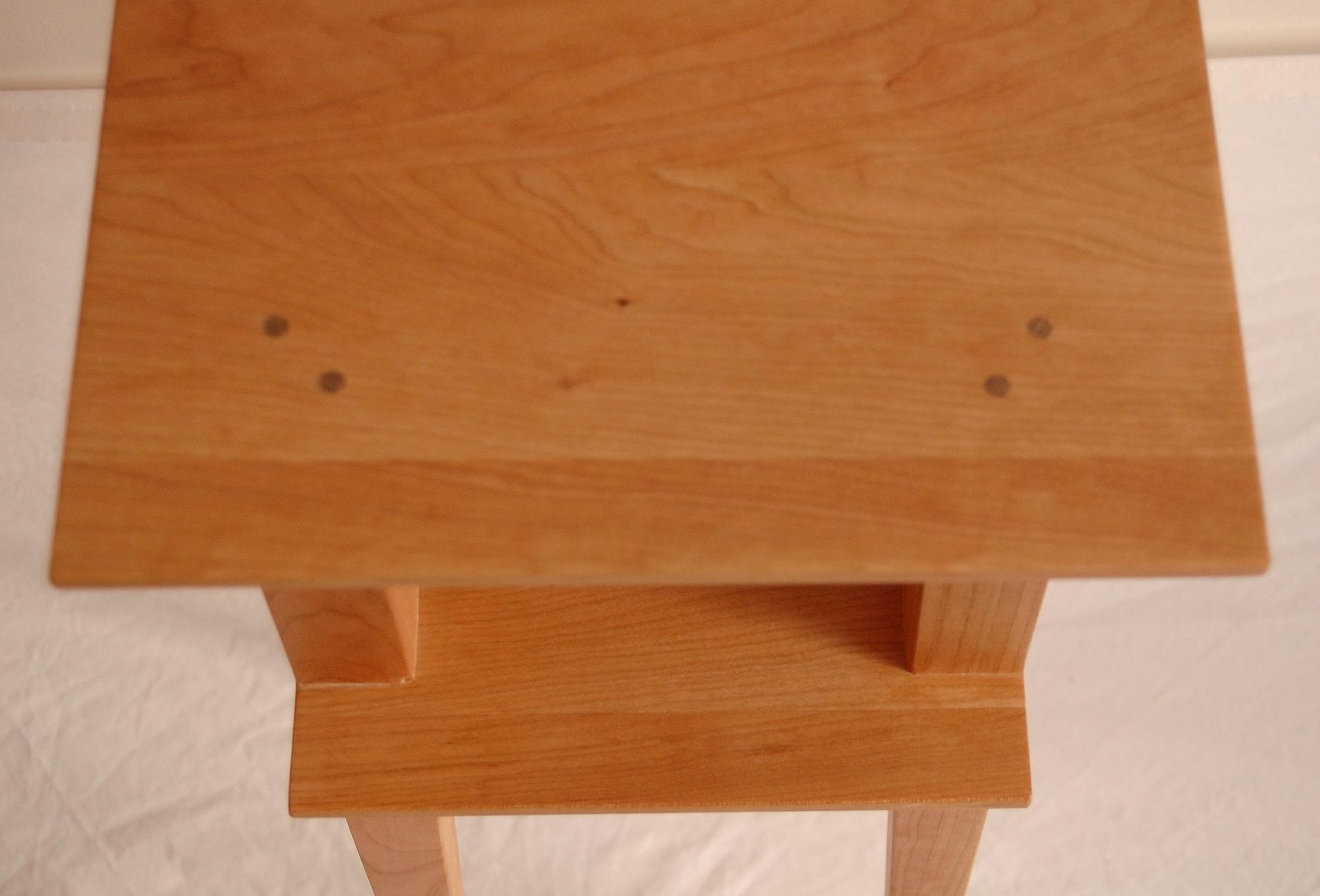 Buy Hand Made Cherry Asian Side Table With Shelf, made to order from