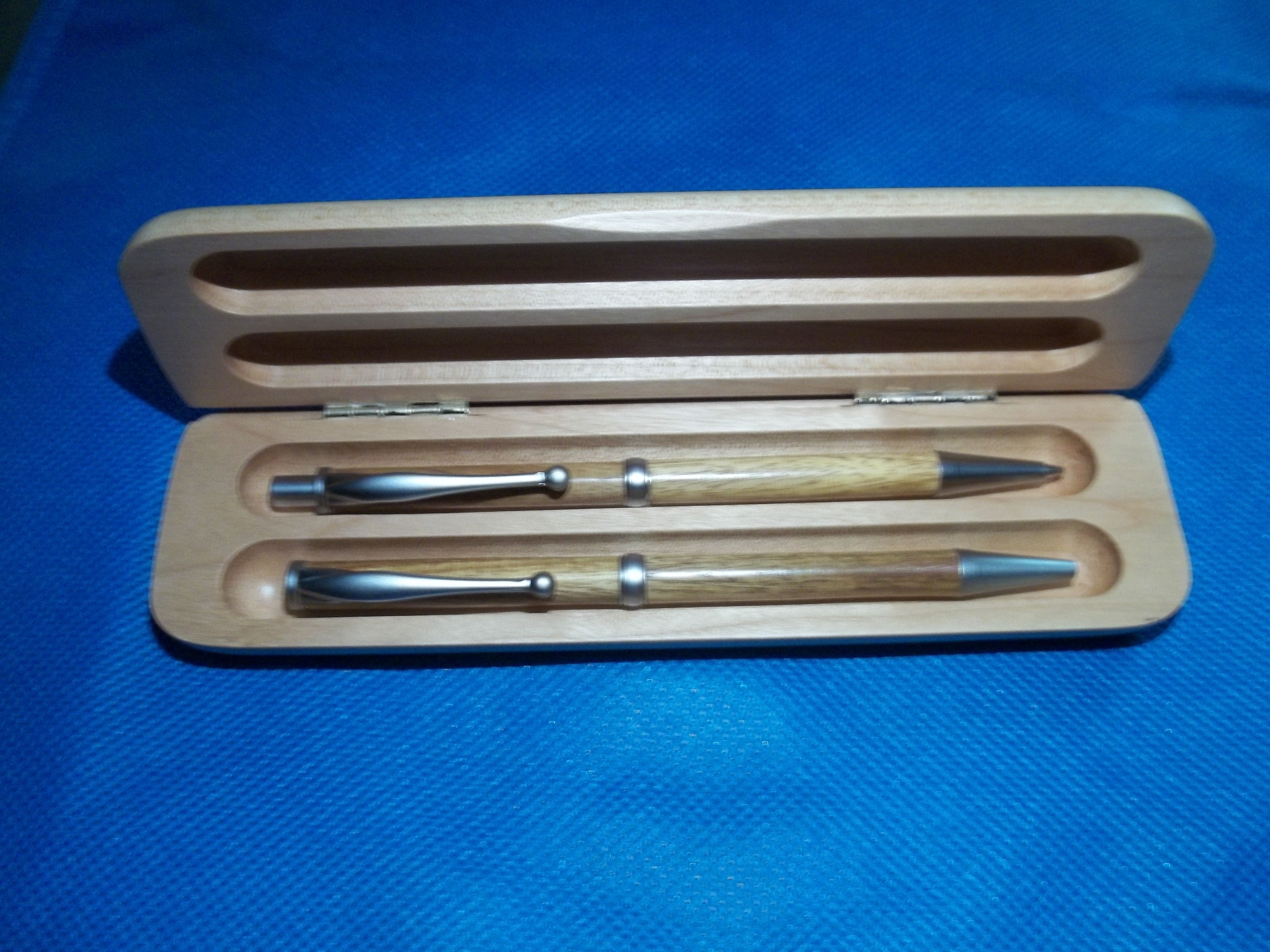 Hand Crafted Pen And Pencil Sets With Wooden Box by Bluehorn Custom ...