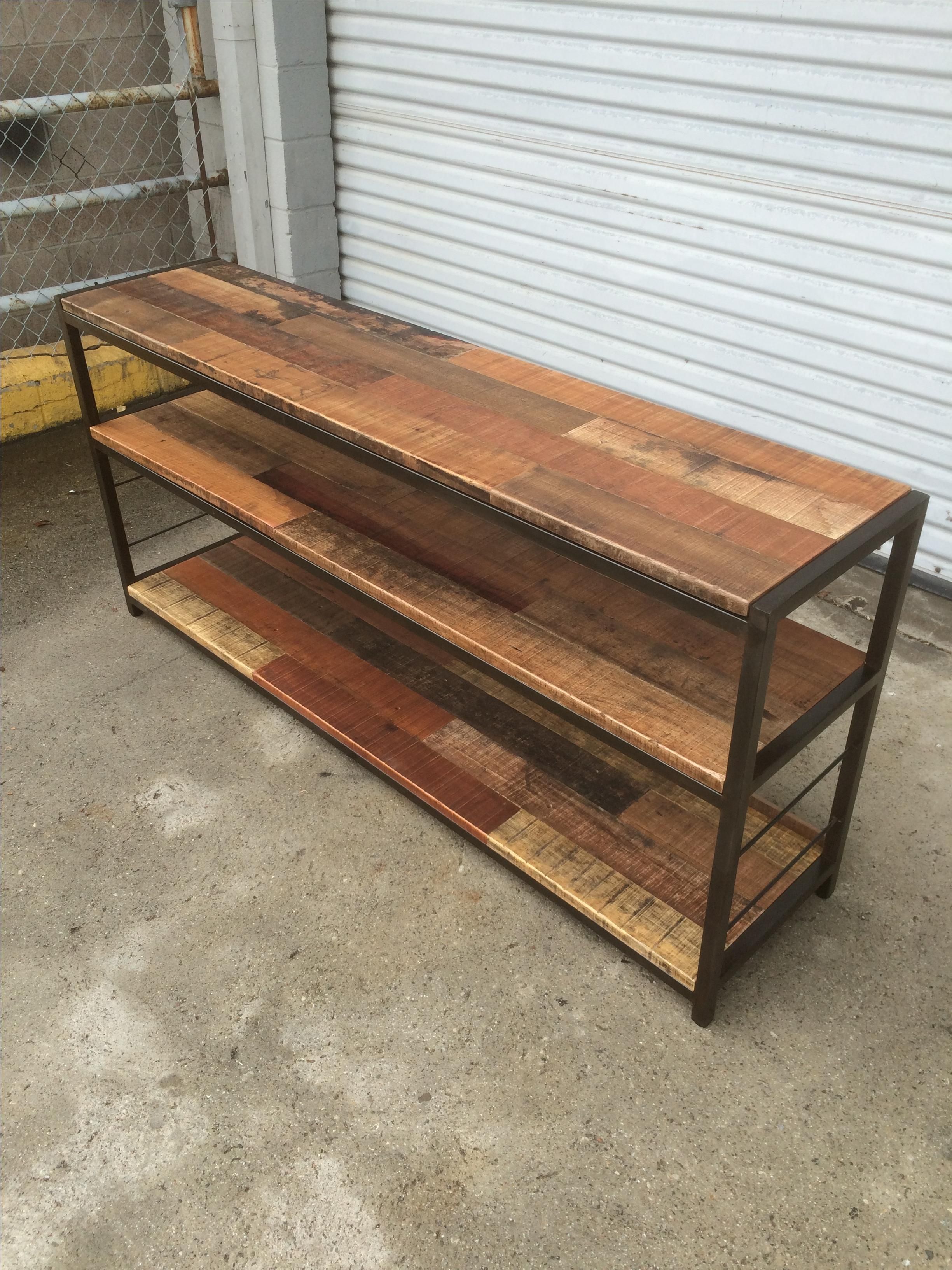 Buy Custom Port Rustic Reclaimed Wood And Steel Shelves Made To Order