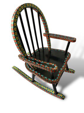 Custom Made Child’S Hand Painted Rocking Chair