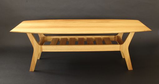 Custom Made Noll Wide Body Danish Surfboard Coffee Table In Iroko (African Teak)