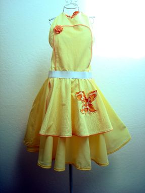 Custom Made Handmade Apron Dress - Butterfly Circle Skirt Dress