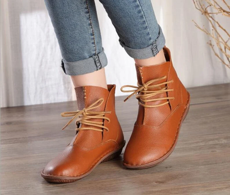 Custom Made Handmade Ankle Boots,Oxford Women Shoes, Flat Shoes