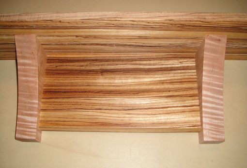 Custom Made 35 Inch Wall Shelf Made From Exotic Zebrawood And Tiger Maple